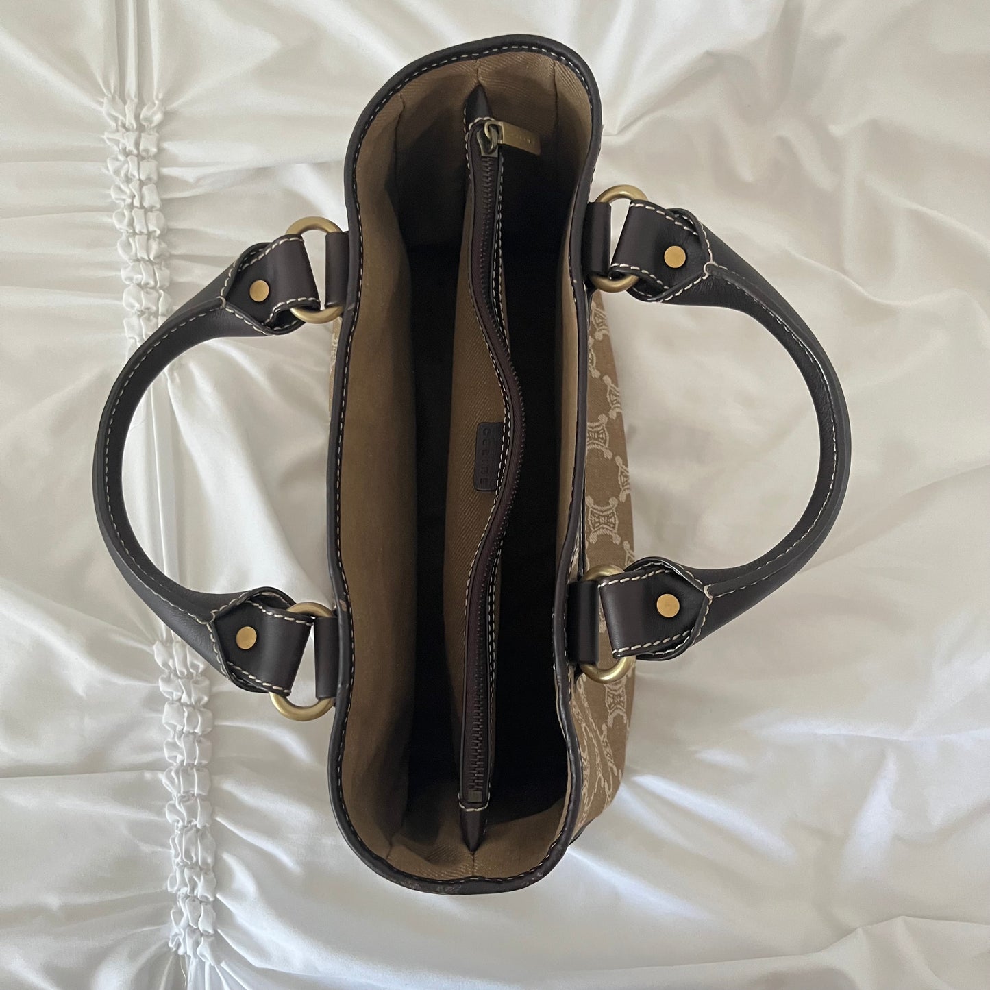 Celine Canvas Triomphe Boogie Macadam Handbag