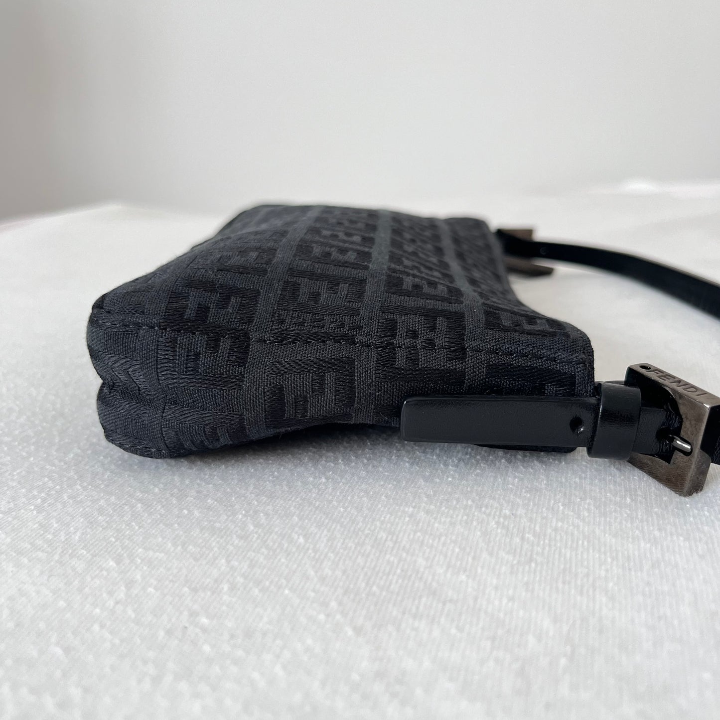 Fendi Zucchino Canvas Handbag Black