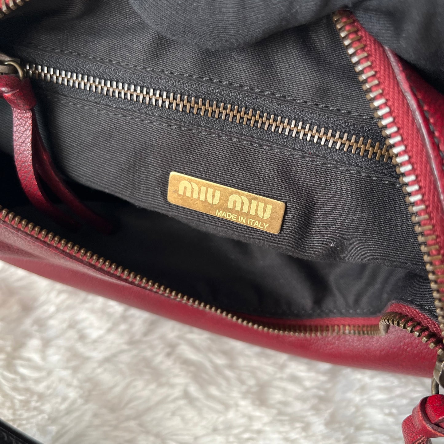 Miu Miu Handbag Hobo Leather