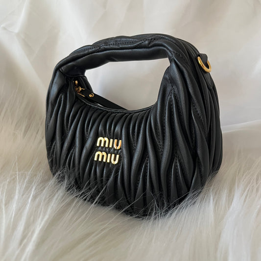 Miu Miu Wander Matelassé Nappa Leather Hobo Mini Bag