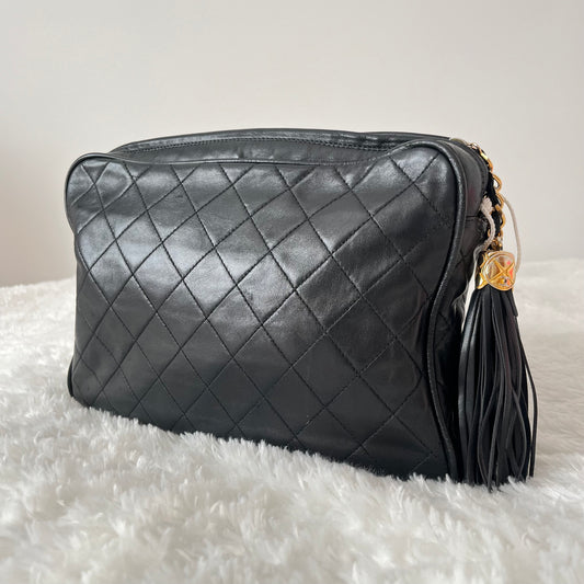 Chanel Camera Matelasse Black Lambskin Bag