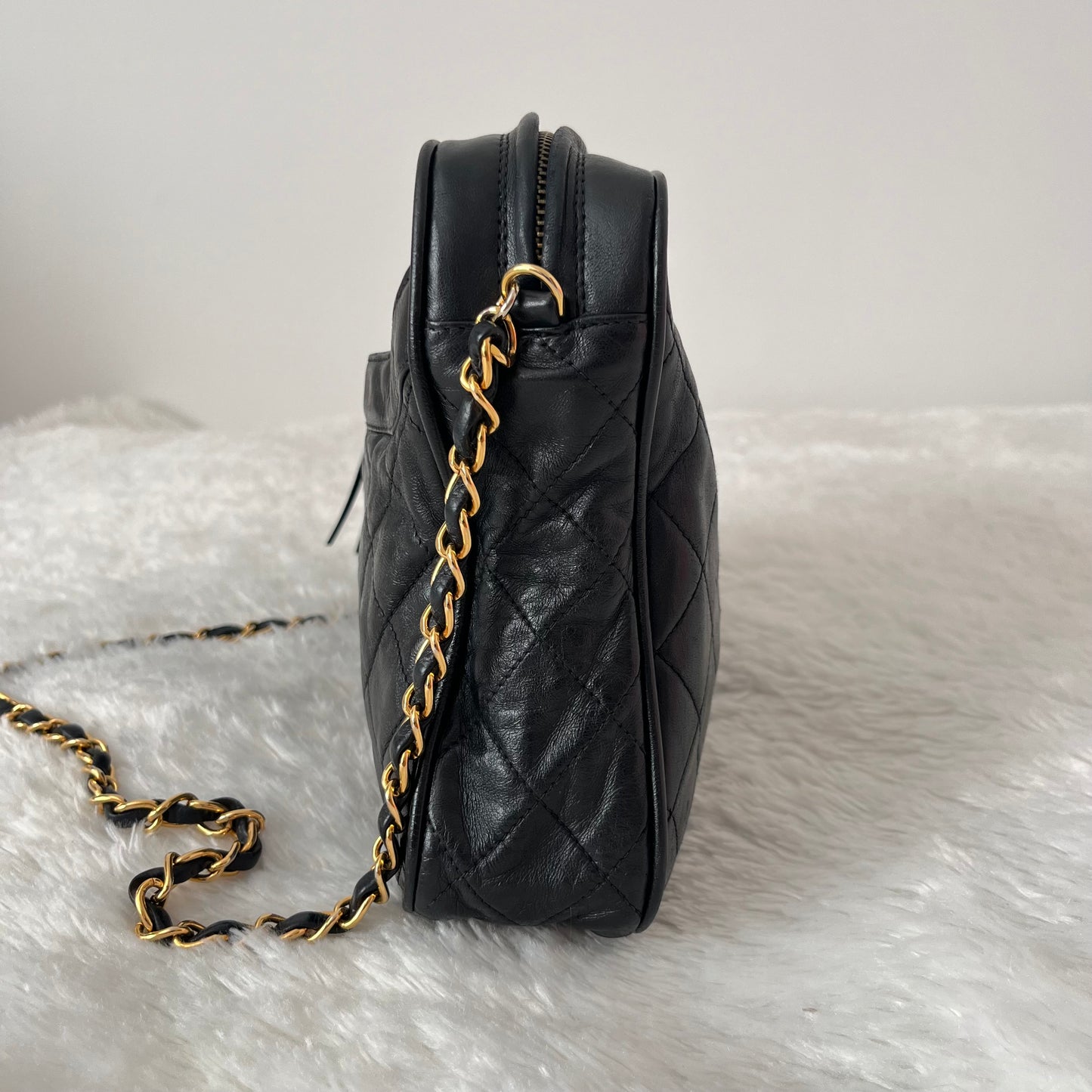 Chanel Camera Matelasse Black Lambskin Bag