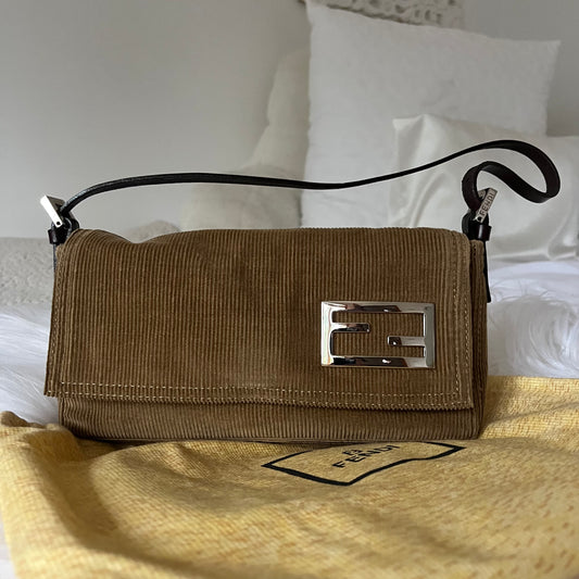 Fendi Corduroy Shoulder Bag