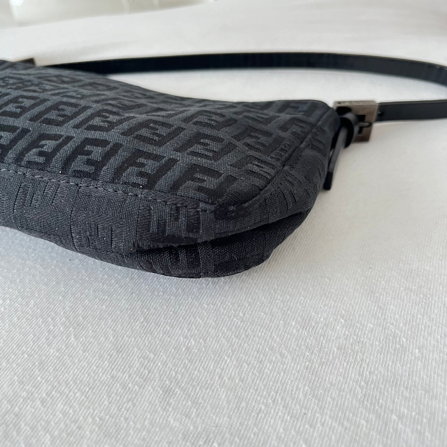 Fendi Zucchino Canvas Handbag Black