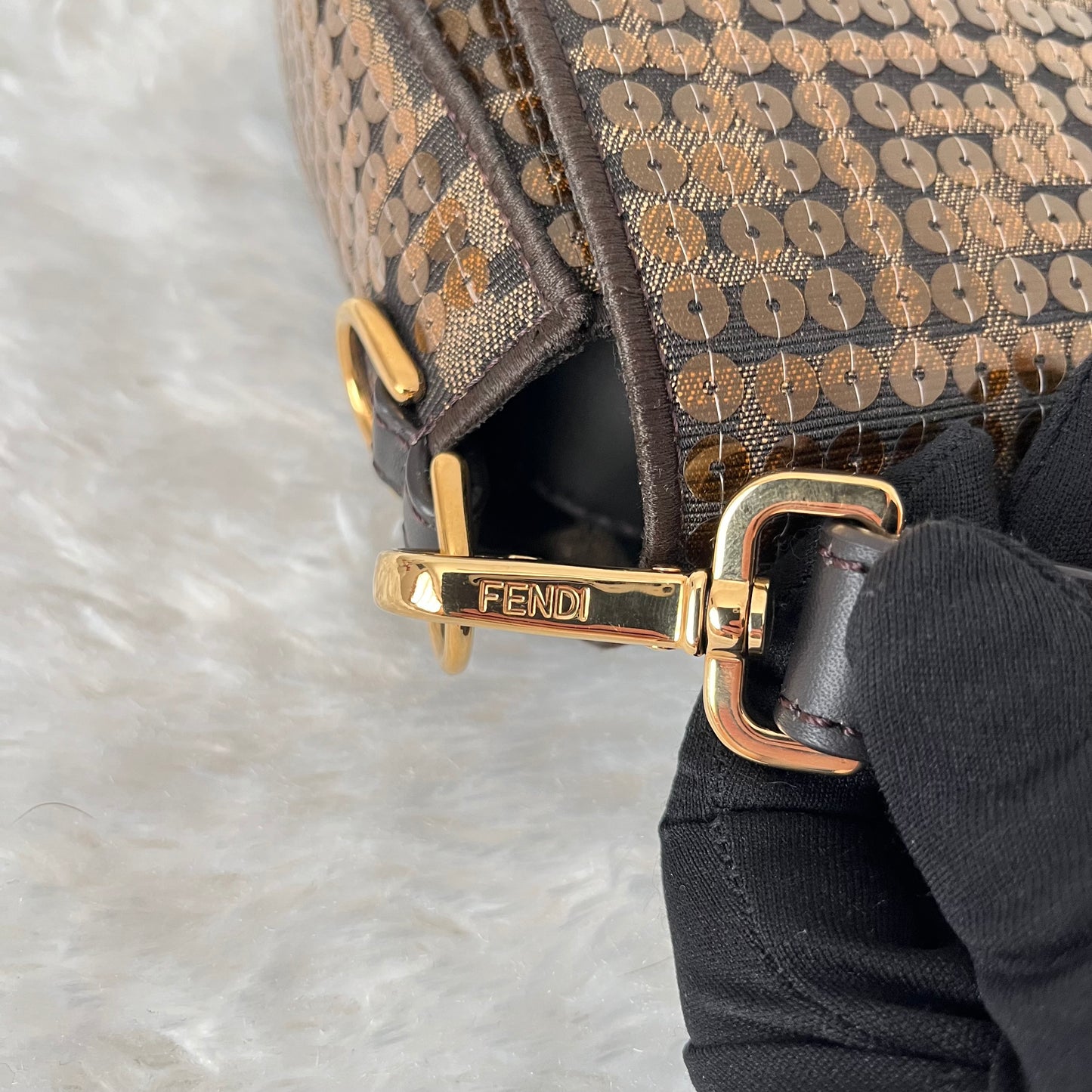 Fendi Zucca Baguette with Sequins