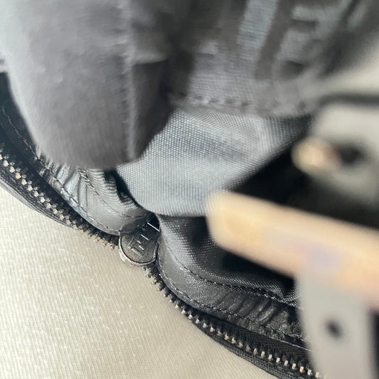 Fendi Zucchino Canvas Handbag Black