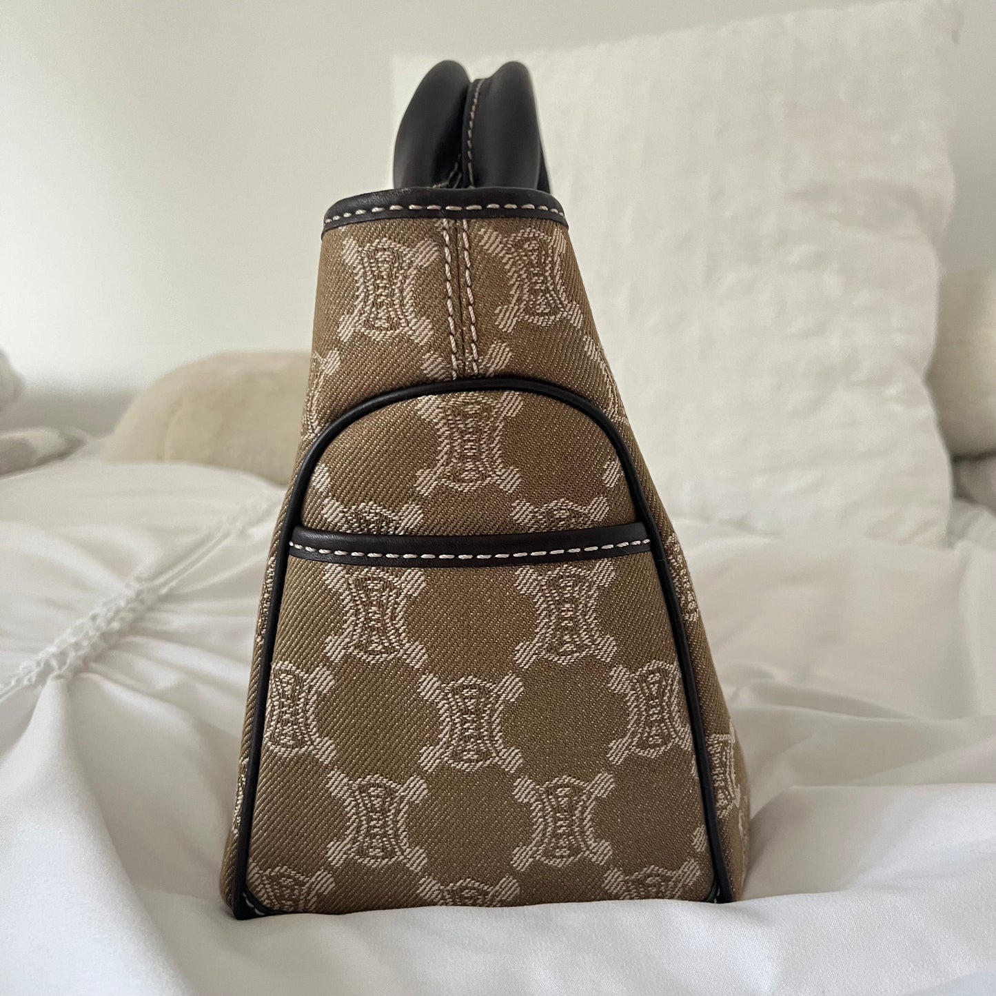 Celine Canvas Triomphe Boogie Macadam Handbag