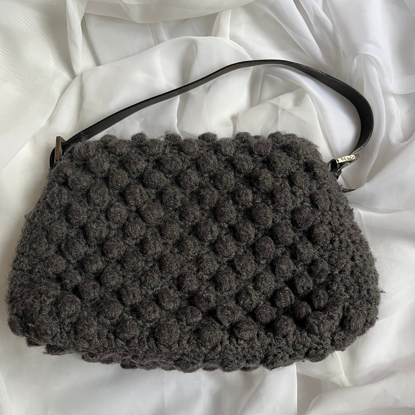 Fendi Wool Leather Mamma Baguette Bag