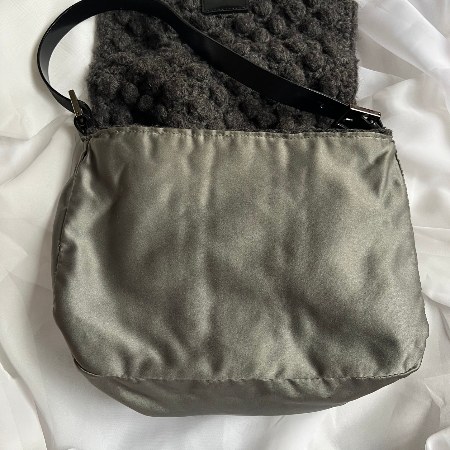 Fendi Wool Leather Mamma Baguette Bag