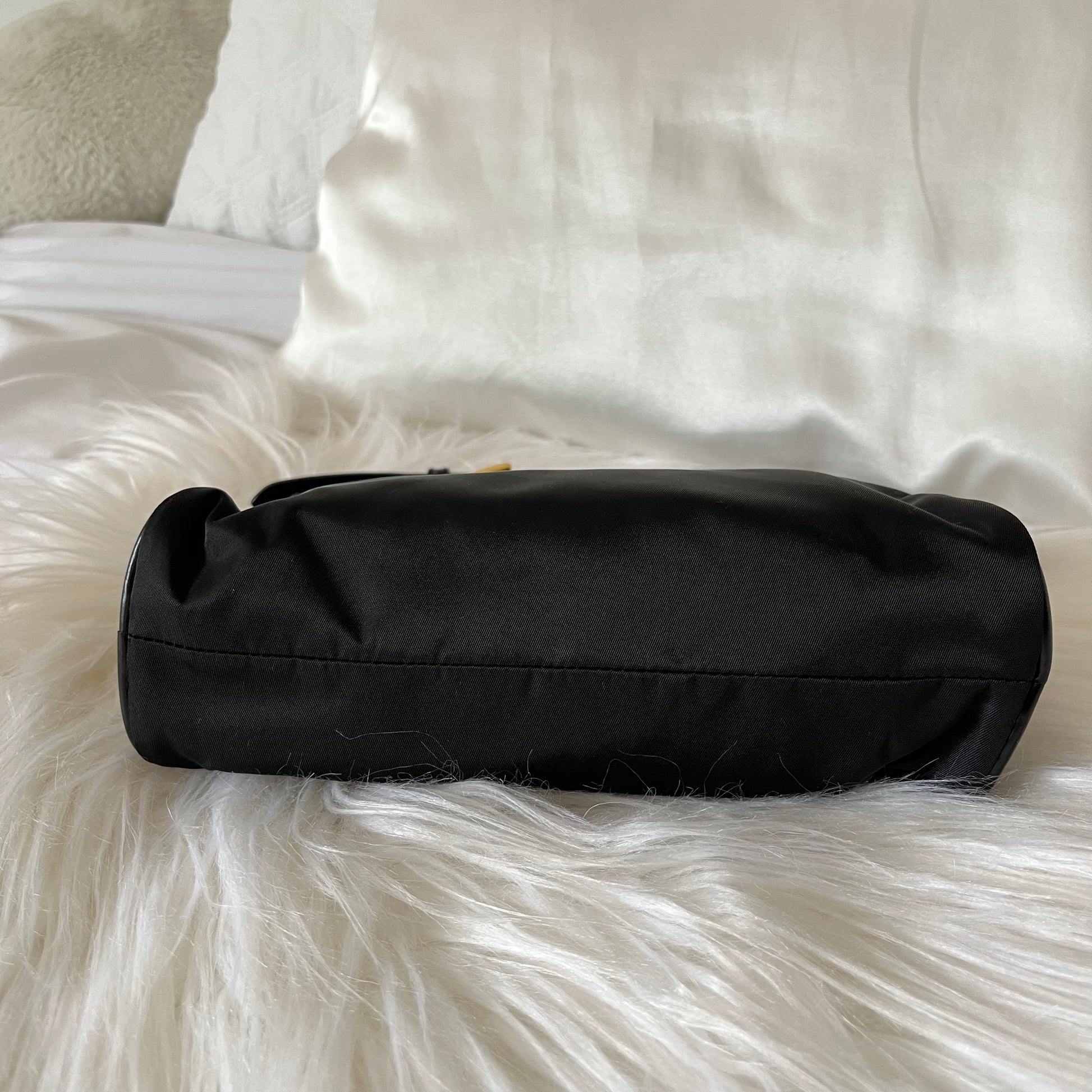 Prada Black Nylon Leather Shoulder Bag – Another Life NY