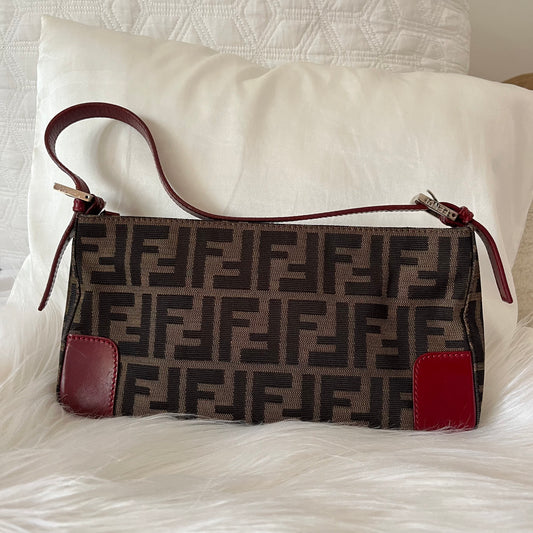 Fendi Brown/Tan Zuccino Shoulder Bag – Another Life NY
