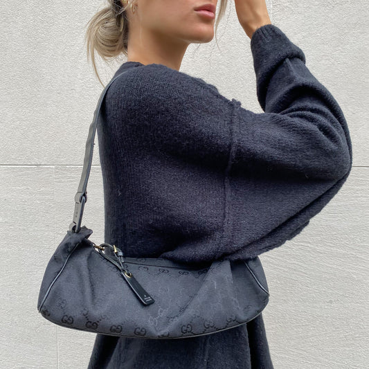 Gucci Double GG Black Shoulder Bag