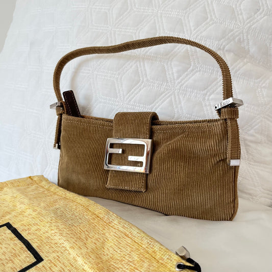 Fendi Brown Zucchino Canvas Baby Bag With Changing Pad ref.614086