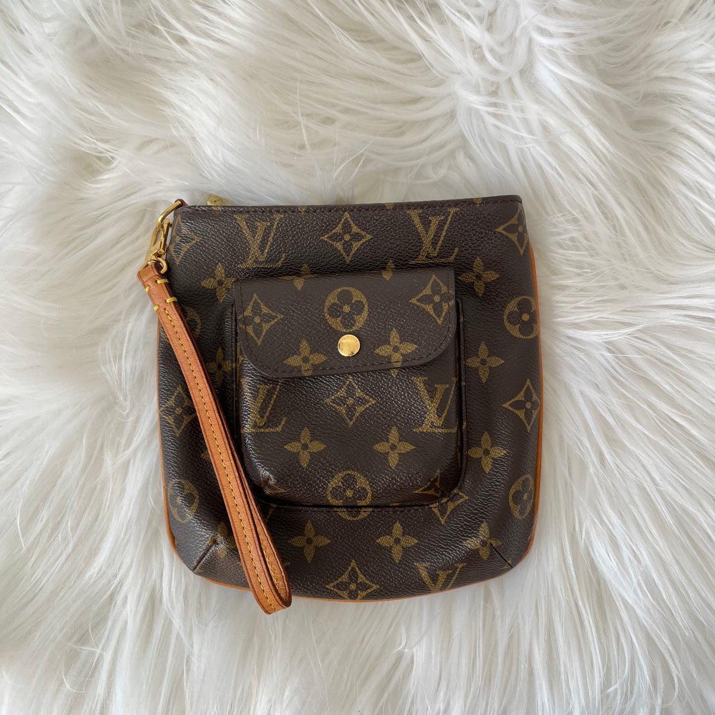 Shop for Louis Vuitton Monogram Canvas Leather Partition Wristlet Bag -  Shipped from USA
